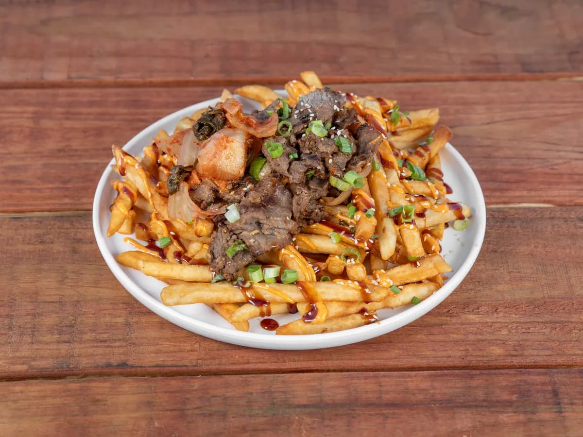 Bulgogi fries loaded with beef, cheese and grilled onion
